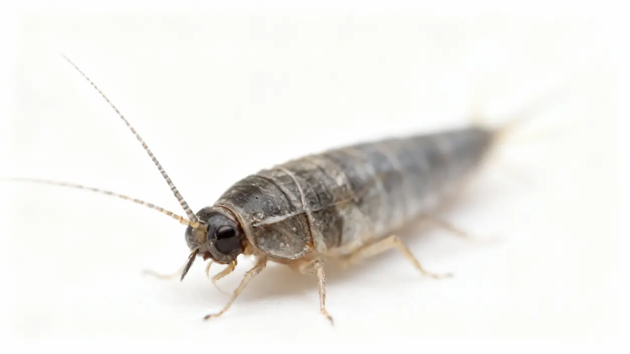 Un pesciolino d'argento fotografato da vicino su sfondo bianco